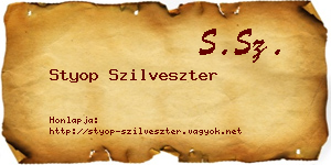 Styop Szilveszter névjegykártya
