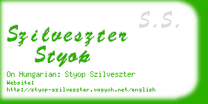 szilveszter styop business card